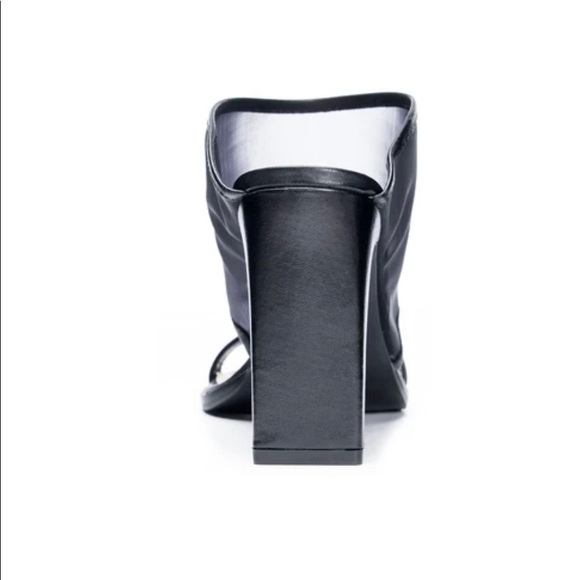 Linx Black Leather Mesh Slide Sandals - Picture 3 of 8